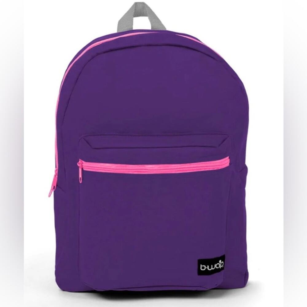 B-WAP School Backpack | Lightweight Canvas Travel Hike Daypack Bag Front Pocket